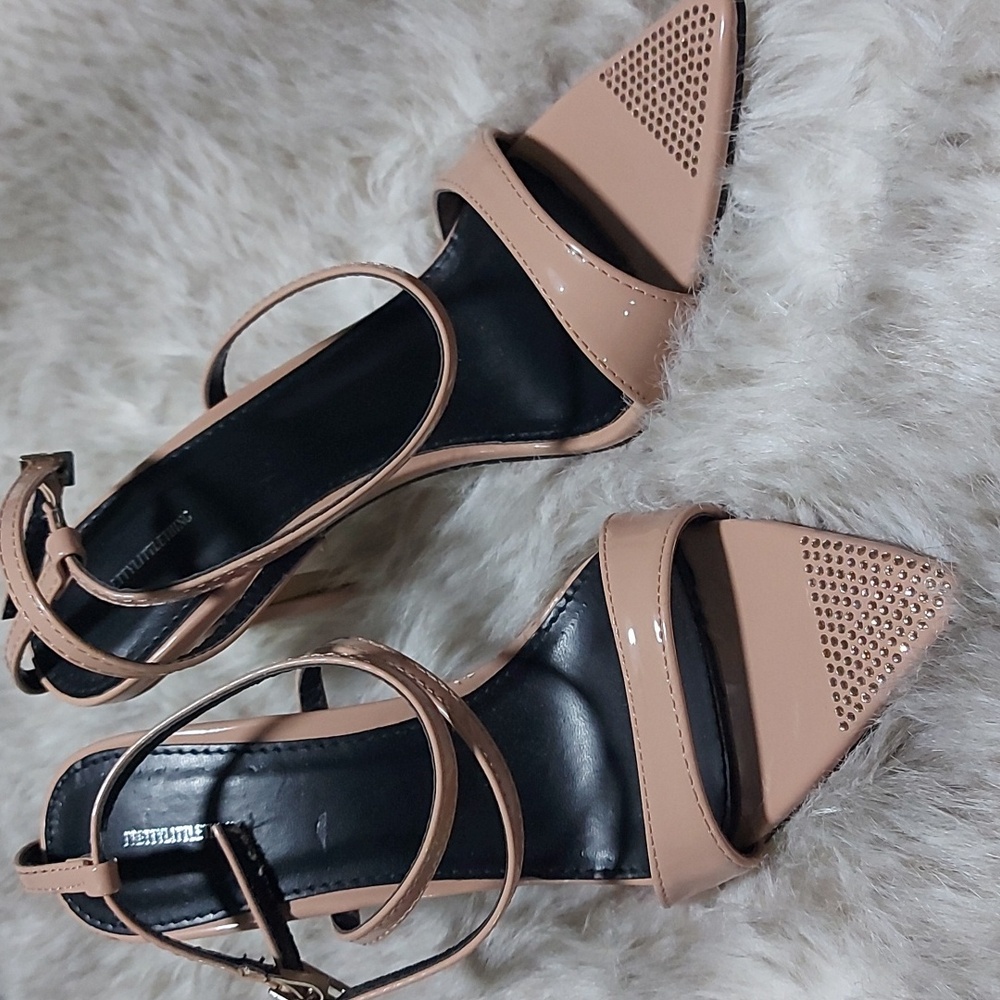 Nude Strappy Stiletto Heels
